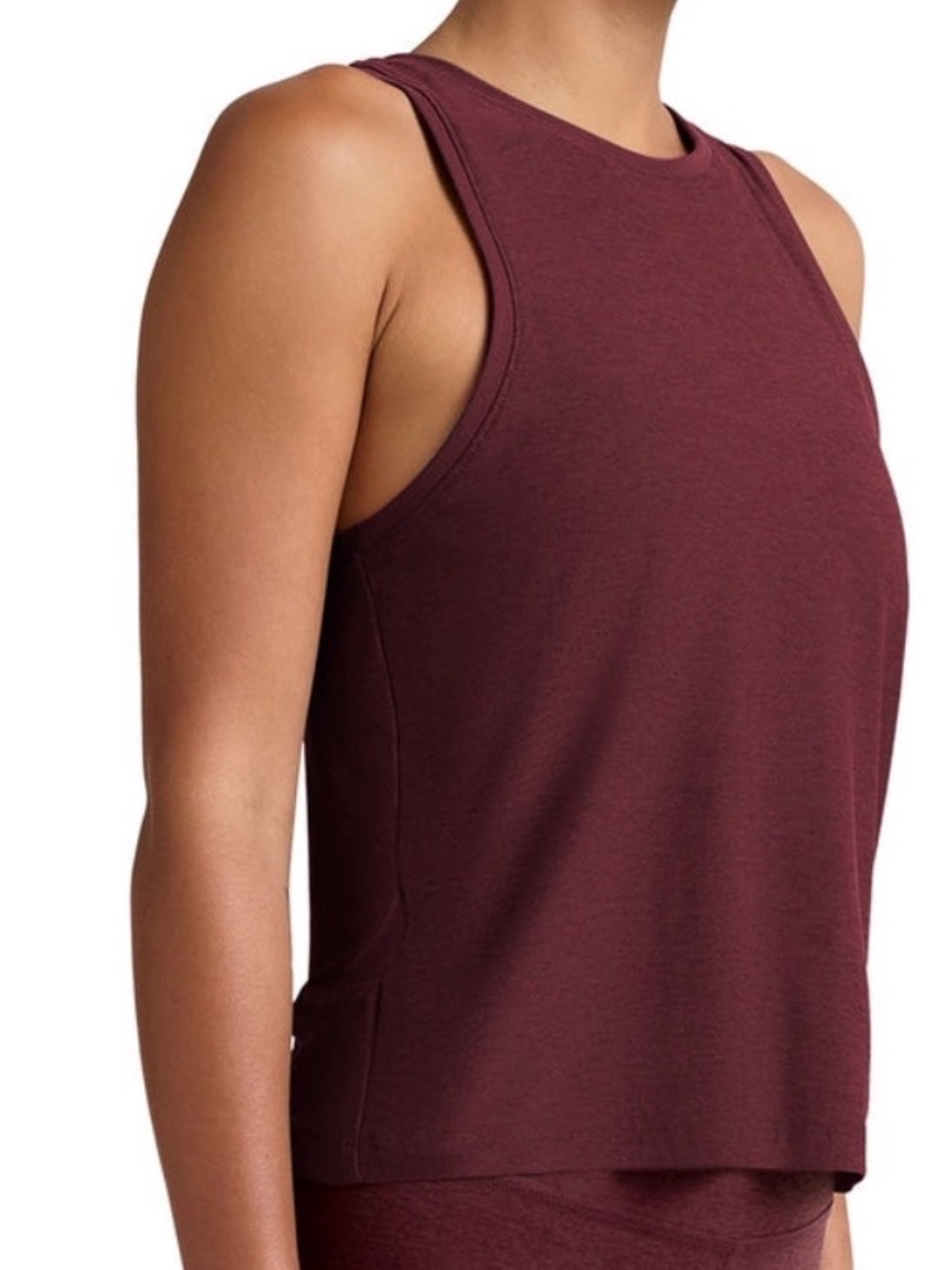 Beyond Yoga•Midnight Burgundy Heather Featherweight Rebalance Tank•Size XXS•NWT